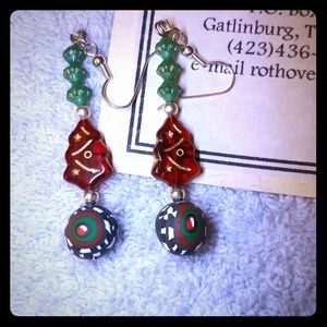 Handmade Polymer Clay Christmas Dangle Earrings